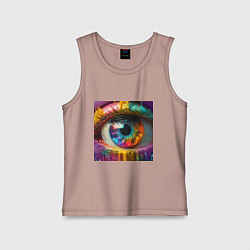 Детская майка Разноцветный глаз и краска