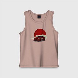 Майка детская хлопок Mitsubishi Evo 8, цвет: пыльно-розовый