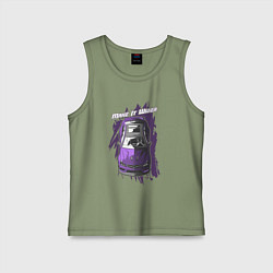 Майка детская хлопок Mercedes-Benz C63 AMG take it wider, цвет: авокадо