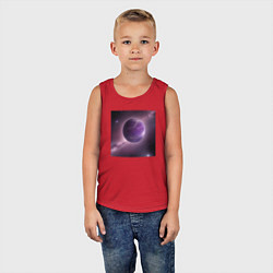 Майка детская хлопок Планета фиолет, цвет: красный — фото 2