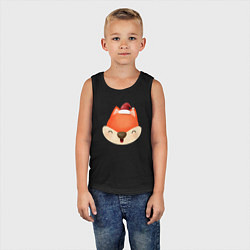 Майка детская хлопок Новогодняя лиса, цвет: черный — фото 2