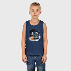 Майка детская хлопок Космические футболисты, цвет: тёмно-синий — фото 2