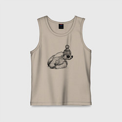 Майка детская хлопок Медоед стильный, цвет: миндальный