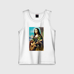 Детская майка Мона Лиза лабает на гитаре