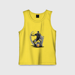 Майка детская хлопок Золотой мяч футболиста, цвет: желтый