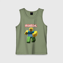 Майка детская хлопок Roblox бегущий персонаж, цвет: авокадо