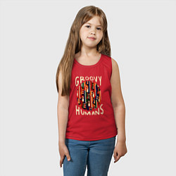 Майка детская хлопок Заводные люди, цвет: красный — фото 2