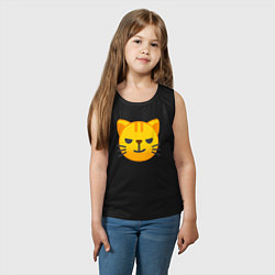 Майка детская хлопок Жёлтый котёнок хитрит, цвет: черный — фото 2