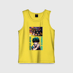 Майка детская хлопок Моя геройская академия: границы справедливости, цвет: желтый