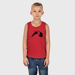 Майка детская хлопок Орёл в полёте трафарет, цвет: красный — фото 2