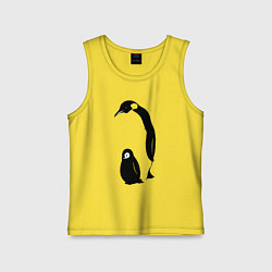 Майка детская хлопок Пингвин с пингвинёнком, цвет: желтый