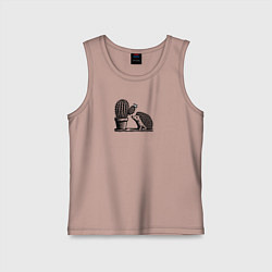 Майка детская хлопок Ежик и кактус, цвет: пыльно-розовый