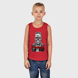 Майка детская хлопок Terminator 2 T800, цвет: красный — фото 2
