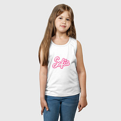 Майка детская хлопок София в стиле Барби - объемный шрифт, цвет: белый — фото 2