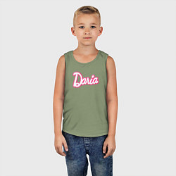 Майка детская хлопок Дарья в стиле Барби - объемный шрифт, цвет: авокадо — фото 2