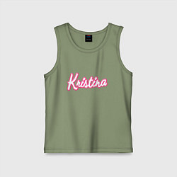 Майка детская хлопок Кристина в стиле барби, цвет: авокадо
