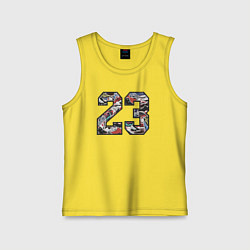 Майка детская хлопок Джордан 23, цвет: желтый