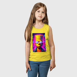 Майка детская хлопок Портрет Барта Симпсона - киберпанк, цвет: желтый — фото 2