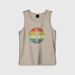 Майка детская хлопок Basketball girl, цвет: миндальный