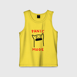 Майка детская хлопок Panic mode - котик, цвет: желтый