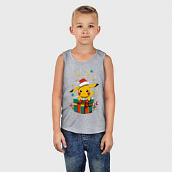 Майка детская хлопок Новогодний пика-пика, цвет: меланж — фото 2