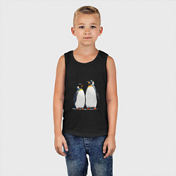 Майка детская хлопок Друзья-пингвины, цвет: черный — фото 2