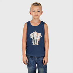 Майка детская хлопок Слон в геометрическом стиле, цвет: тёмно-синий — фото 2