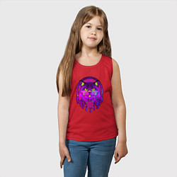 Майка детская хлопок Фиолетовый кот-индеец с ловцом снов, цвет: красный — фото 2