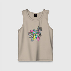 Майка детская хлопок Русский дракон на Новый год, цвет: миндальный