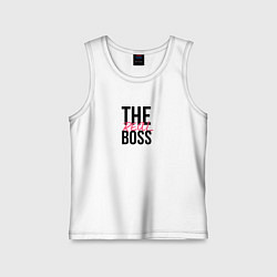 Майка детская хлопок The real boss, цвет: белый