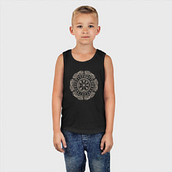 Майка детская хлопок Символ компас рун вегвизир, цвет: черный — фото 2
