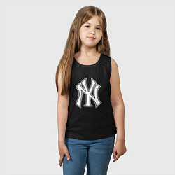 Майка детская хлопок New York yankees - baseball logo, цвет: черный — фото 2