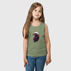 Майка детская хлопок Арт портрет орла, цвет: авокадо — фото 2