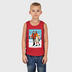 Майка детская хлопок MoMo - Фигурное катание облегчает взаимопонимание, цвет: красный — фото 2