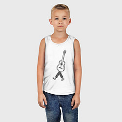 Майка детская хлопок Человек гитара, цвет: белый — фото 2