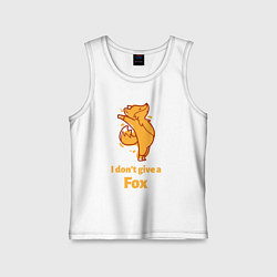 Майка детская хлопок I dont give a fox, цвет: белый