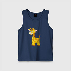 Майка детская хлопок Милый пятнистый жираф, цвет: тёмно-синий