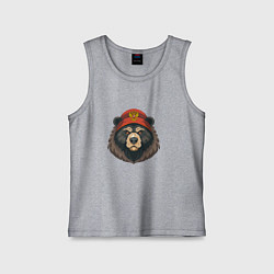 Детская майка Русский медведь в шапке с гербом