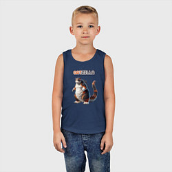 Майка детская хлопок Big catzilla, цвет: тёмно-синий — фото 2