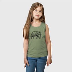 Майка детская хлопок Слон гуляет, цвет: авокадо — фото 2