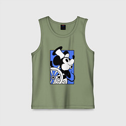 Майка детская хлопок Микки за штурвалом, цвет: авокадо