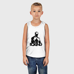 Майка детская хлопок Boxing art, цвет: белый — фото 2