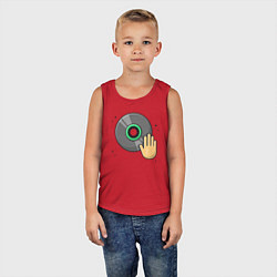 Майка детская хлопок Dj scratch, цвет: красный — фото 2