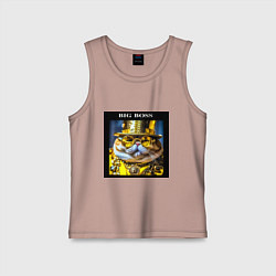 Детская майка Рыжий кот барон в стиле стимпанк: big boss