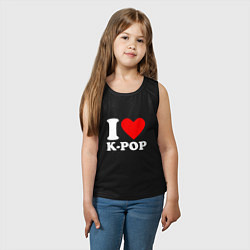 Майка детская хлопок Я люблю k-pop, цвет: черный — фото 2