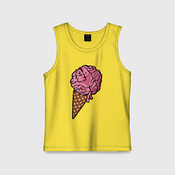 Майка детская хлопок Brain ice cream, цвет: желтый