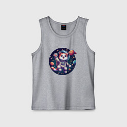 Майка детская хлопок Funny kitten astronaut - ai art, цвет: меланж