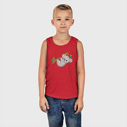 Майка детская хлопок Милая коала на ветке, цвет: красный — фото 2