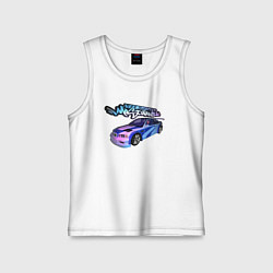 Майка детская хлопок NFS Most Wanted neon bmw, цвет: белый