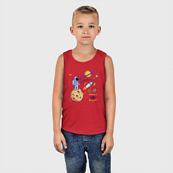 Майка детская хлопок Путь космонавта, цвет: красный — фото 2